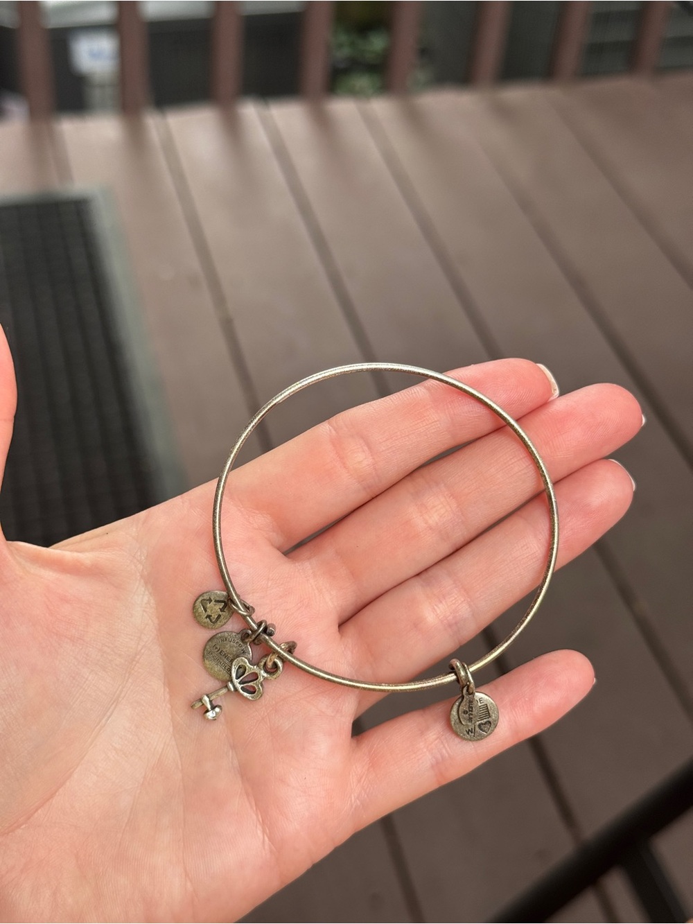 Alex and Ani Antique Silver Charm Bangle Bracelet - Silver